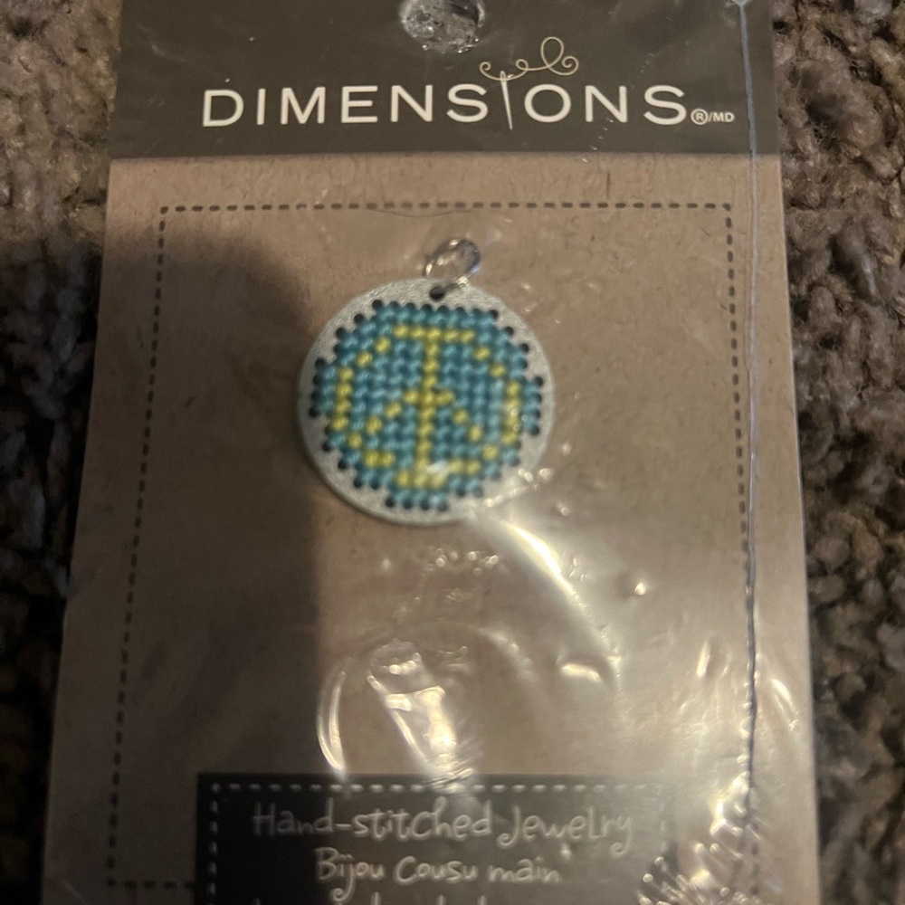 Dimensions Peace Sign Necklace - Blue and Yellow